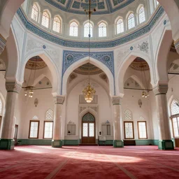 realistic interior photo of a mosque interior, detailed and sunny 1 9 6 0, life magazine photo, natural colors, metropolitan museum, kodak