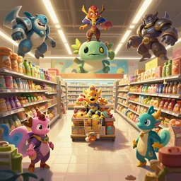 photo cartoon illustration comic manga painting of super market environement : 6 fantasy environement, digital painting, volumetric lighting by feng zhu, 3 d alejandro alvarez alena aenami artworks in 4 k beeple, by thomas kinkade hearstone league of legends dofus overwatch