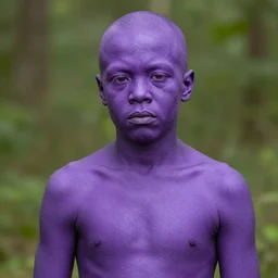 purple-skinned human