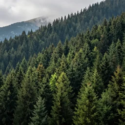 mountain forest, digital art, hd wallpaper