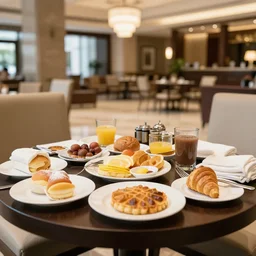 continental breakfast in hotel lobby