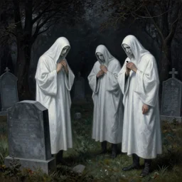 gohsts in a cemetery symbolist painting