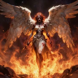 cosmic apocalypse, firestorm, zombie angel, raphael lacoste, artstation