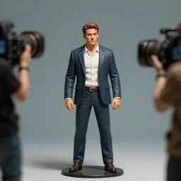 Realistic miniature of Andrew Tate on a studio shot, movie shot, cinematic perspective, full hd, Vibrant colors