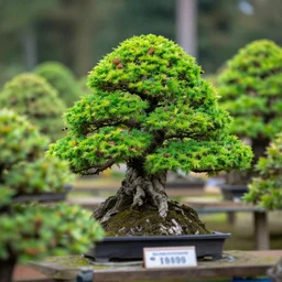 Forest of bonsai trees, tilt shift