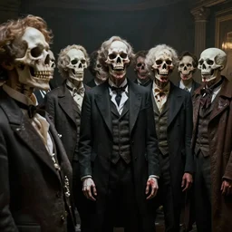 epic masterpiece, upper class lobotomization queue, realistic, dramatic lighting, fantastic reality, 8 k resolution