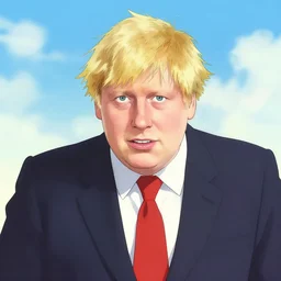 cartoon of boris johnson in the style of yoshimoto nara