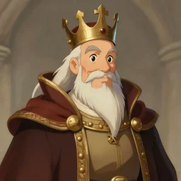 portrait of a medieval old king, artstation, cartoon, elegant, highly detailed, digital painting, concept art, smooth, sharp focus, illustration, art by makoto shinkai, don bluth, jean giraud, atey ghailan, michel ocelot, tom whalen