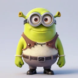 A minion that looks like Shrek, highly detailed, digital art, 4K