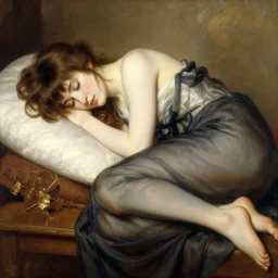 a high fashion studio portrait of a anime girl, sleeping soundly, furtive, painting by gaston bussiere, craig mullins, j. c. leyendecker