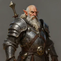 a detailed portrait of an old dwarf warrior with a rugged armor, by justin gerard and greg rutkowski, digital art, realistic painting, dnd, character design, trending on artstation