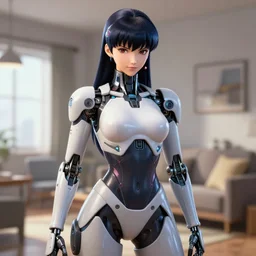 highly detailed portrait of cybertronic motoko kusanagi fembot in yakuza kiwami, apartment. stephen bliss, 8 k, unreal, fantasy art by greg rutkowski, loish, rhads, ferdinand knab, makoto shinkai and lois van baarle, ilya kuvshinov, rossdraws, tom bagshaw, raytracing.