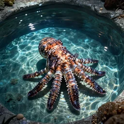 sea creature in pool, photo from the 80s