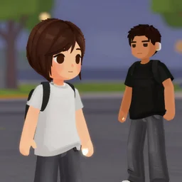 Hoppou in vrchat looking at a random person from VRChat
