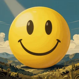 vintage yellow smiley design, poster, graphic design
