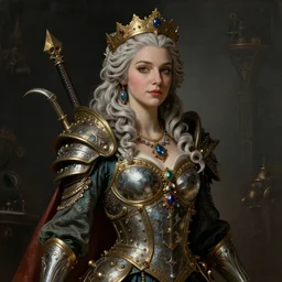 Mystical Valkyrie, Portrait of a beautiful female Atlantean Reptilian Warrior, Realistic, Regal, Refined, Detailed Digital Art, Michael Cheval, Walt Disney (1937), François Boucher, Oil Painting, Steampunk, Highly Detailed, Cinematic Lighting, Unreal Engine, 8k, HD