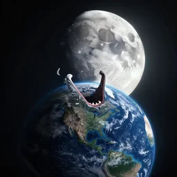 earth screaming at the moon