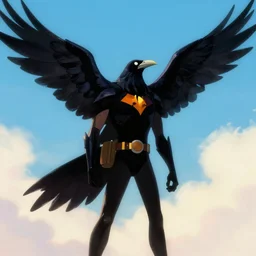 raven from teen titans looking at the sky, digital art