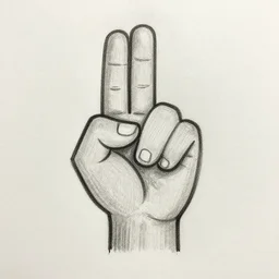 gigachad benediction, gigachad raising a hand with two fingers, pencil art, iconography