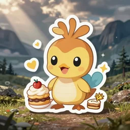 cute miss mascot zarbi zarbi unown food sticker art, cronobreaker, beeple game icon