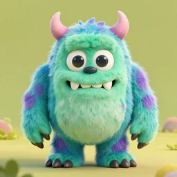 monster with extremely definitely scary face that scares me haha ( cute thing i made )