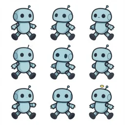sprite sheet of a cute robot walk cycle