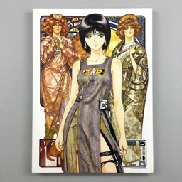 a copic maker manga album cover of an anime girl very detailed features by yoshiyuki sadamoto, alphons mucha norman rockwell, chic'techno fashion trend by issey miyake and balenciaga 8 k