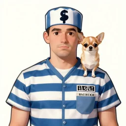 a photograph of a half man half chihuahua inmate