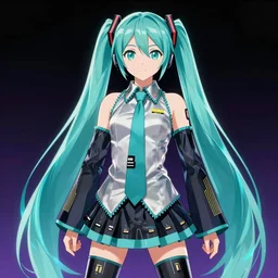 Giant hologram of Hatsune miku in blade runner 2049, digital art, artstation, cgsociety
