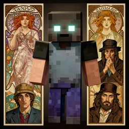 minecraft herobrine, horror, glowing eyes, by Stanley Artgerm Lau , greg rutkowski, thomas kindkade, alphonse mucha, loish, norman rockwell. Trending on artstation detailed illustration hd 4k
