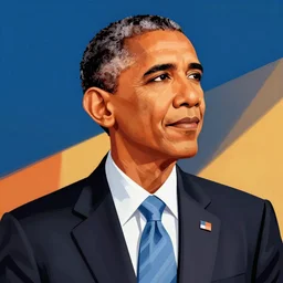 Obama, illustration by Jamie Hewlett, bold colors