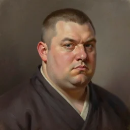 a head - on detailed oil portrait of a round - faced male martial artist, by charlie bowater, lise deharme, wlop, trending on artstation, dungeon and dragons art, l critical role