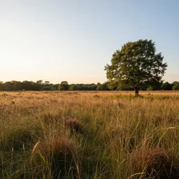dutch heathland, summer, early evening, golden hour