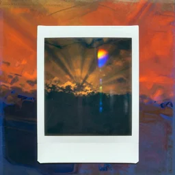 expired polaroid of unknown objects, scratches, refraction, light leaks, in the style of rothko and pollock