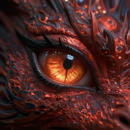 dragon eye, rich moody colors, closeup, bokeh, artstation