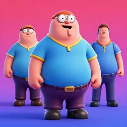3 d render of peter griffin in the fortnite item shop, peter griffin as fortnite skin. simple vibrant gradient background, studio 3 d render, cartoon 3 d, hyper detailed, 4 k, high quality, smooth, sharp focus