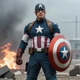 film still of John Wayne as Captain America in Captain America The First Avenger, 4k