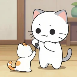 Nendoroid funny Cat who playing with another cat