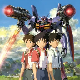 mech and its powerful dual plasma guns by makoto shinkai and hidari and wlop