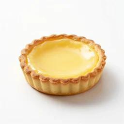 copper lemon tart, professional product shot, isolated on a pure white background, centered, entire object in frame, sharp focus, soft studio lighting