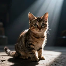 A kitten in the matrix movie, cinematic, still from the Matrix