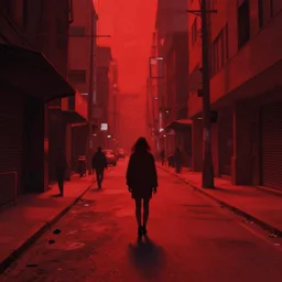 loneliness in a red future street limbo abstract dark highly detailed attestation