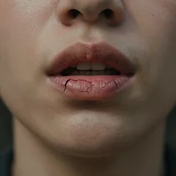 dry cracked lips, 4 k, high definition, realistic, cinematic, centered