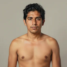 portrait of a shirtless mexican vato art by manuel sanulian and tom bagshaw