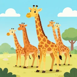 giraffe army, illustration, cartoon