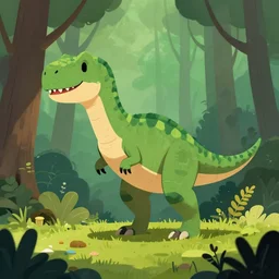 an illustration of a post - dinosaur a 8 in the woods, trending on artstation, central composition, very cartoon, shape focus, high detailed, by anton fadeev k 1