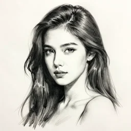 ink drawing of a beautiful woman by Frank Cho