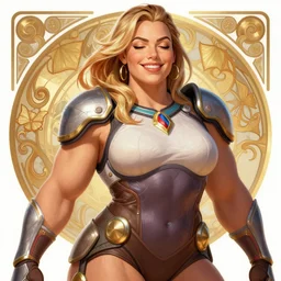 full figure ultra realistic illustration, margot robbie as thick female bodybuilder zarya from overwatch smiling with closed eyes, intricate, elegant, highly detailed, digital painting, artstation, concept art, smooth, sharp focus, illustration, art by artgerm and greg rutkowski and alphonse mucha