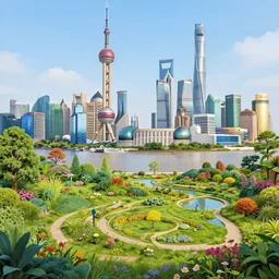creative nature environments for shanghai, insanely beautiful and highly detailed concept art, ultrafine highly detailed hyper colorful illustration, sharp focus, rozalski, craig mullins, federico pelat, unreal engine highly rendered, global illumination, radiant light, intricate and detailed environment, for a movie film still by terrence malick