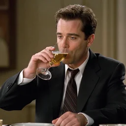 jerry seinfield drinks from the holy grail, with predictable results.